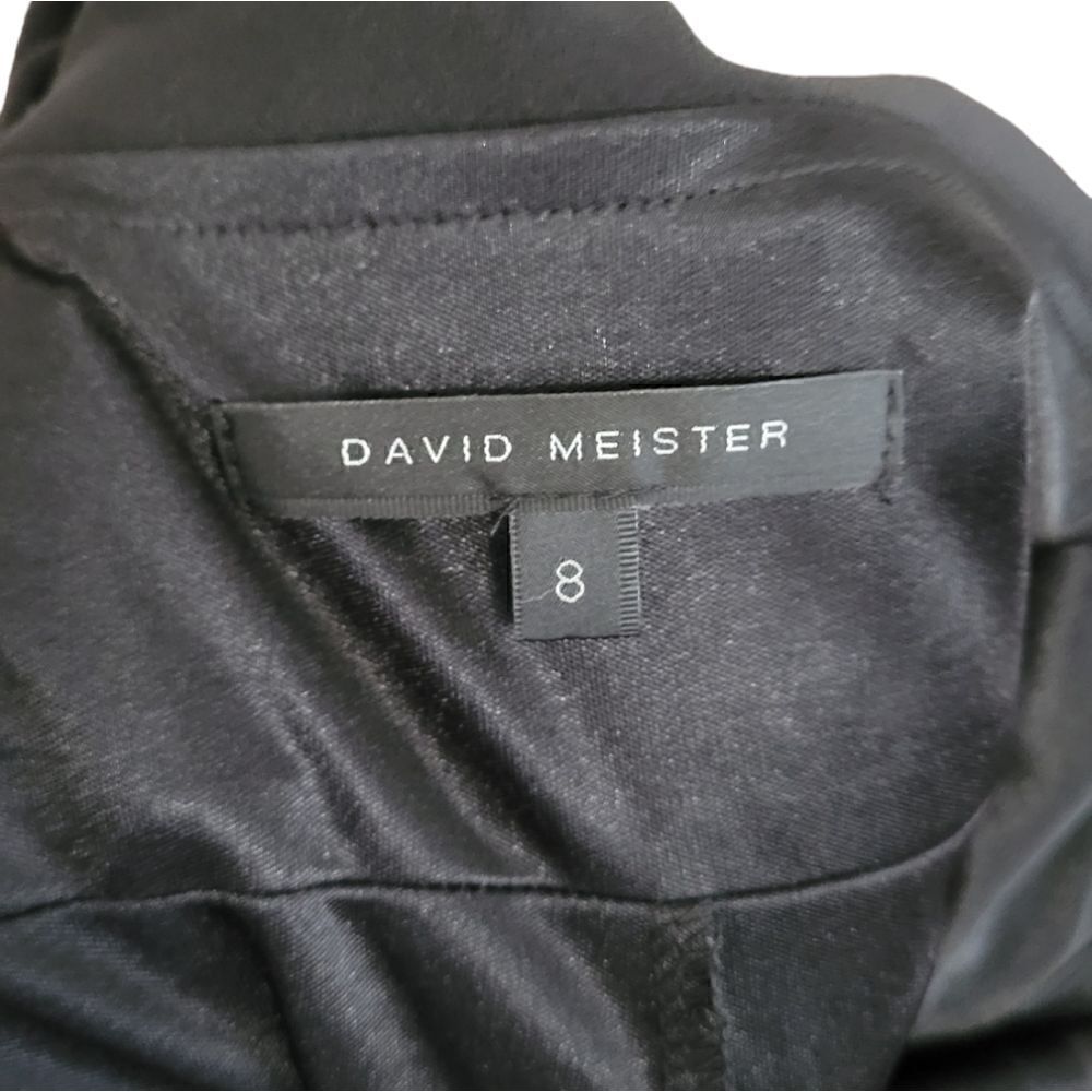 David Meister Black Cowl Back Full Length Gown - Picture 3 of 5